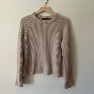 Jenni Kayne Classic Tan Crew Neck Sweater